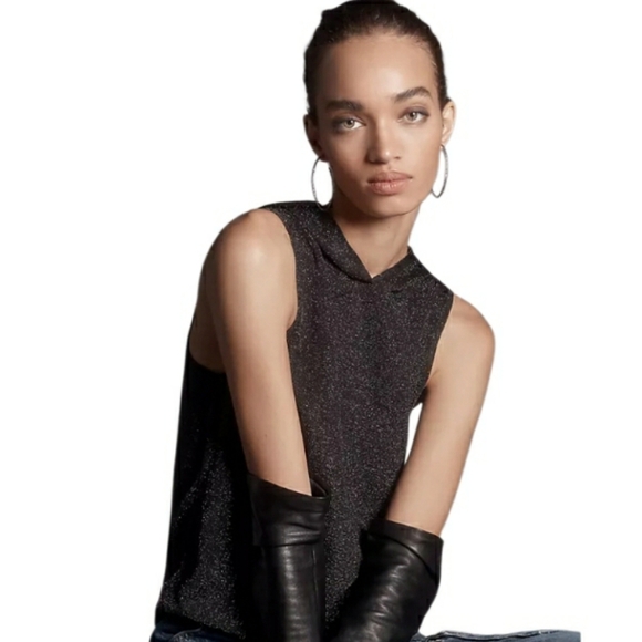 Pilcro Tops - NWT Anthroplogie Pilcro Metallic Hooded Sleeveless Top- S